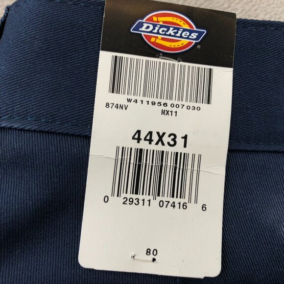 Dickies Men's 874 Work Pants Size 44x31 Navy Straight Classic Casual Relaxed - Picture 10 of 16